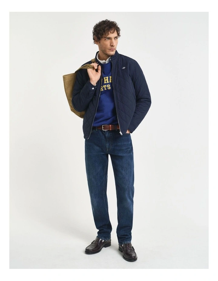 Quilted Windcheater Jacket in Evening Blue image 2