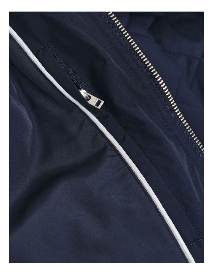 Quilted Windcheater Jacket in Evening Blue image 6