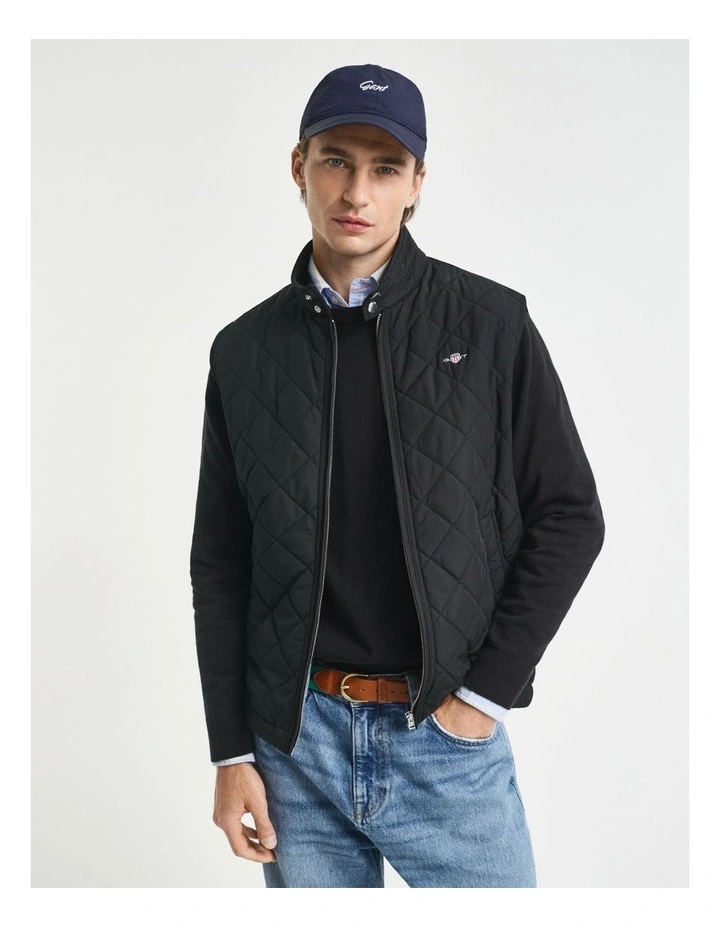 Quilted Windcheater Vest in Black image 1