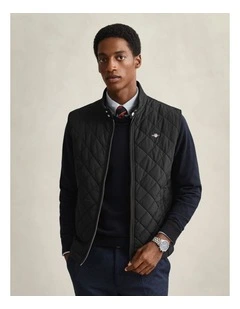 Quilted Windcheater Vest in Black