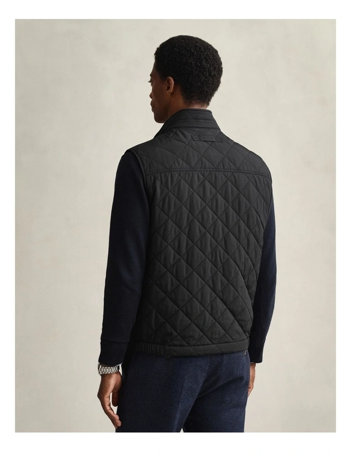 Quilted Windcheater Vest in Black image 2