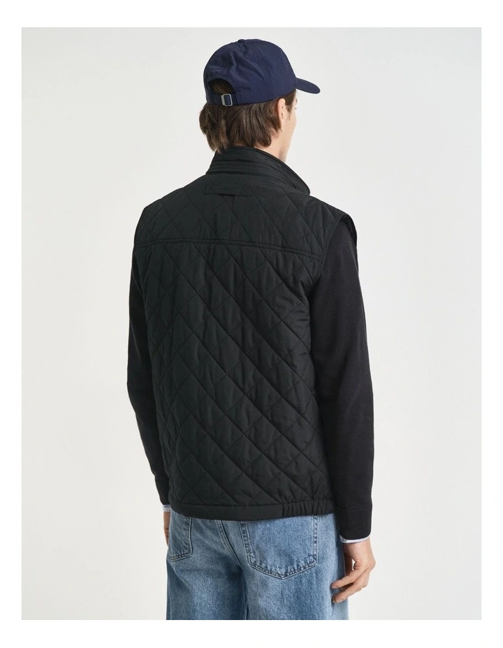 Quilted Windcheater Vest in Black image 3