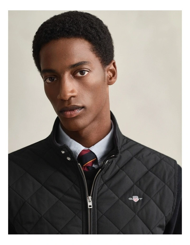 Quilted Windcheater Vest in Black image 3