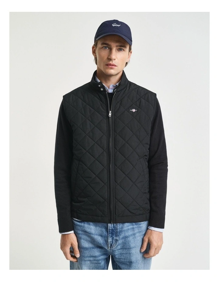 Quilted Windcheater Vest in Black image 4