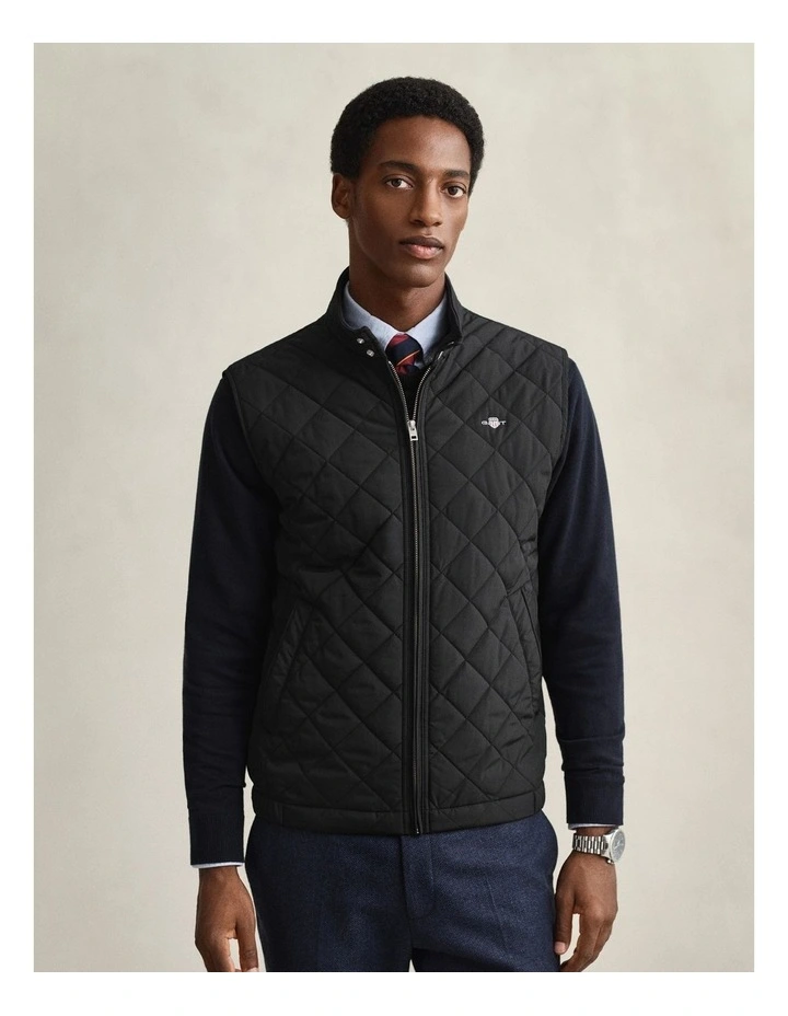 Quilted Windcheater Vest in Black image 5