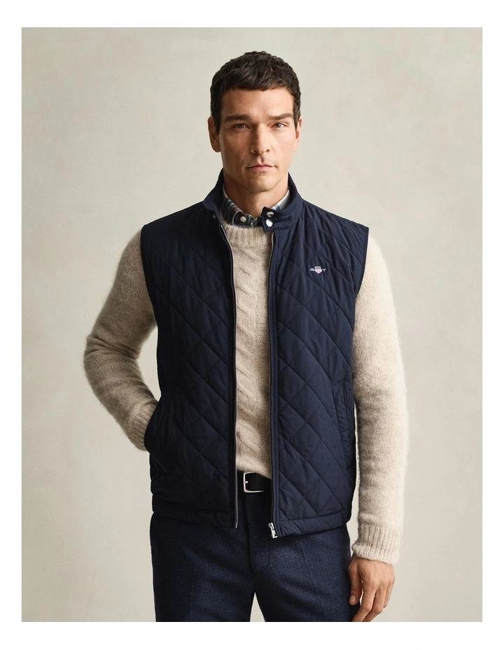 Quilted Windcheater Vest in Evening Blue image 1
