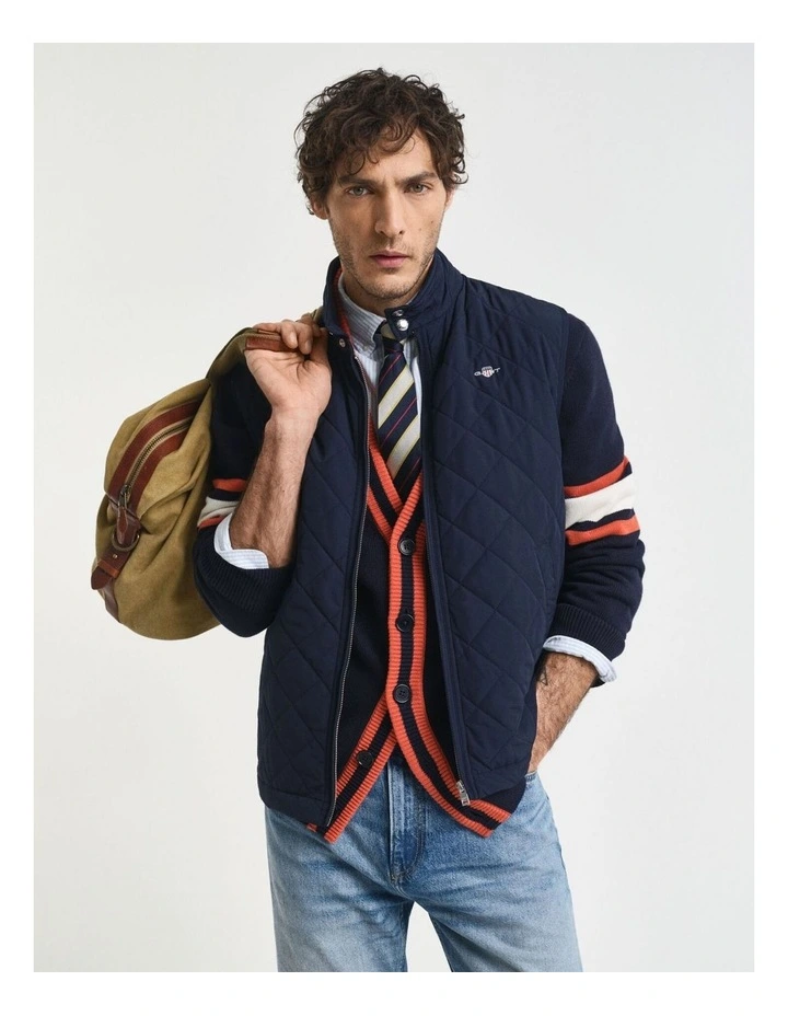Quilted Windcheater Vest in Evening Blue image 2