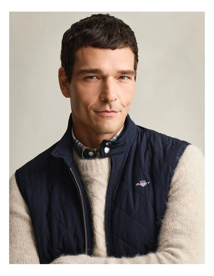Quilted Windcheater Vest in Evening Blue image 3