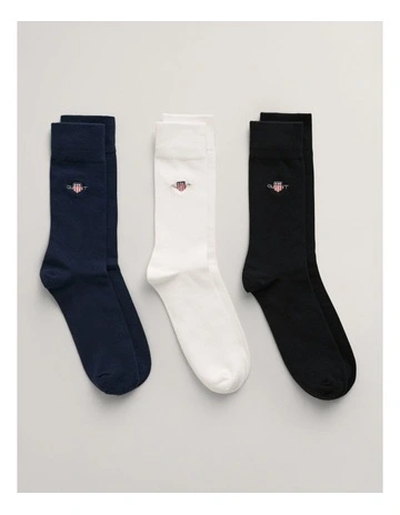 3-Pack Shield Socks in Black
