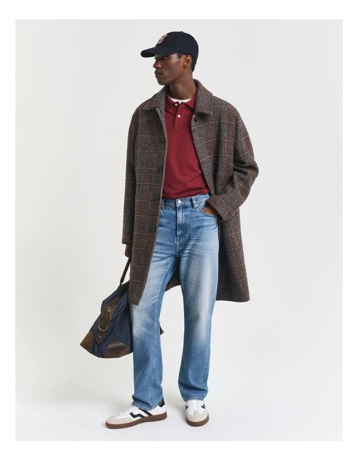 Regular Fit Shield Pique Polo Shirt in Plumped Red image 3