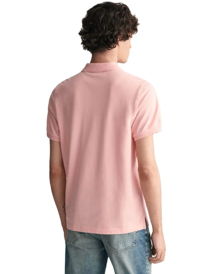 Regular Fit Shield Piqu Polo Shirt in Bubblegum Pink image 2