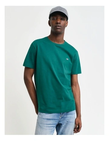 Regular Fit Shield T-Shirt in Deep Forest Green