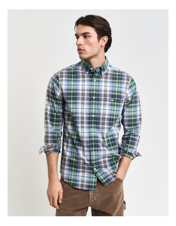 Regular Fit Tartan Checked Poplin Shirt in Tartan Check