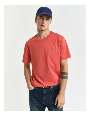 Regular Fit Shield T-Shirt in Brick Red