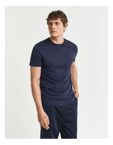 Contrast Logo T-Shirt in Evening Blue