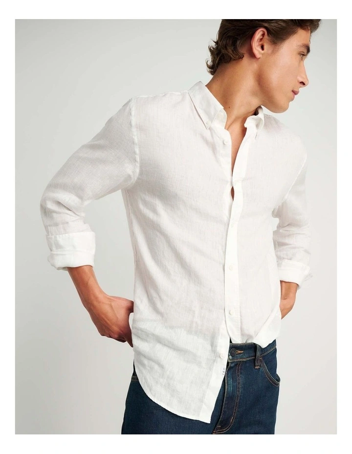 Hux Linen Shirt in White image 1