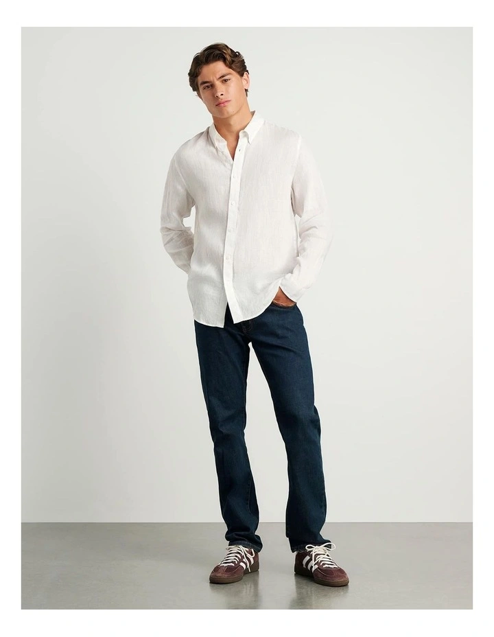 Hux Linen Shirt in White image 6
