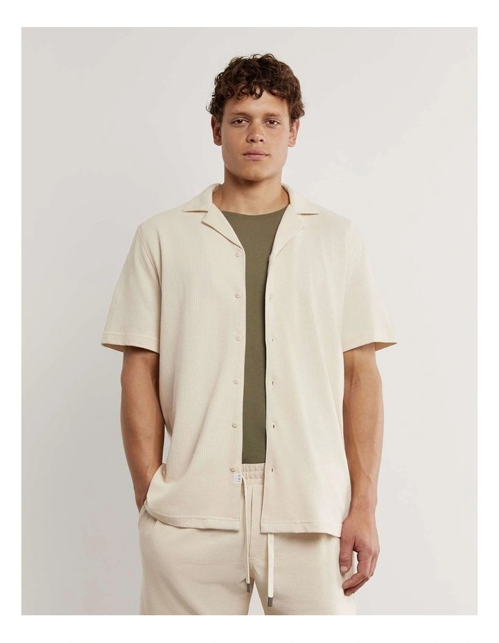 Francis Knitted Cotton Shirt in String image 1