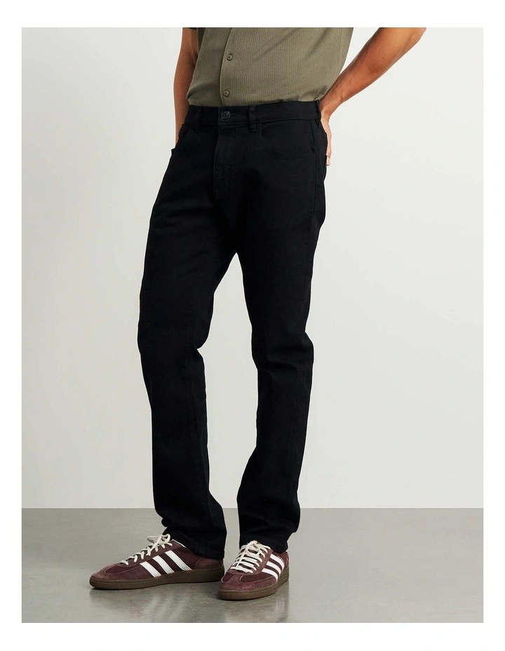 Flynn Straight Jeans in Black image 4