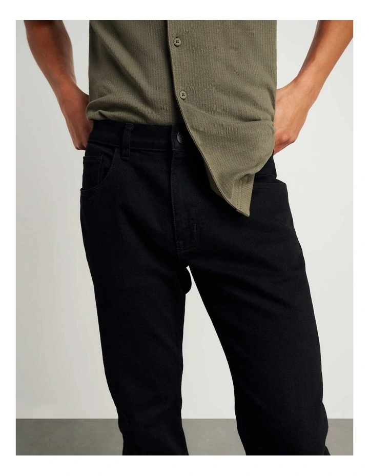 Flynn Straight Jeans in Black image 4