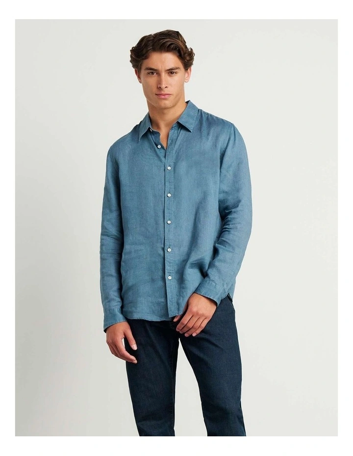 Cooper Linen Shirt in Blue image 1