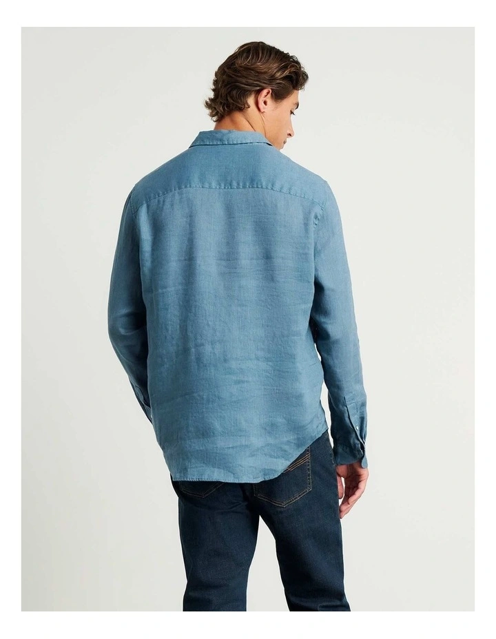 Cooper Linen Shirt in Blue image 2