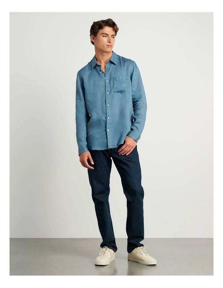 Cooper Linen Shirt in Blue image 5