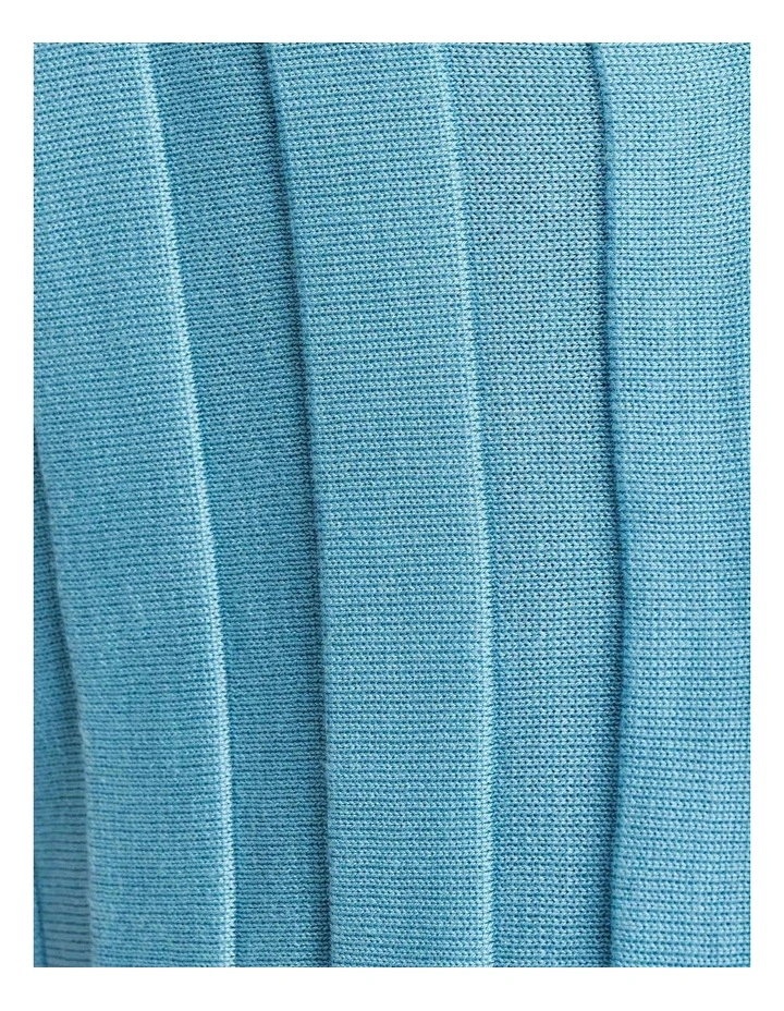 Spencer Button Thru Knit Shirt in Blue image 7