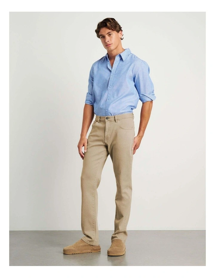 Flynn Garment Dye Jeans in Beige image 1