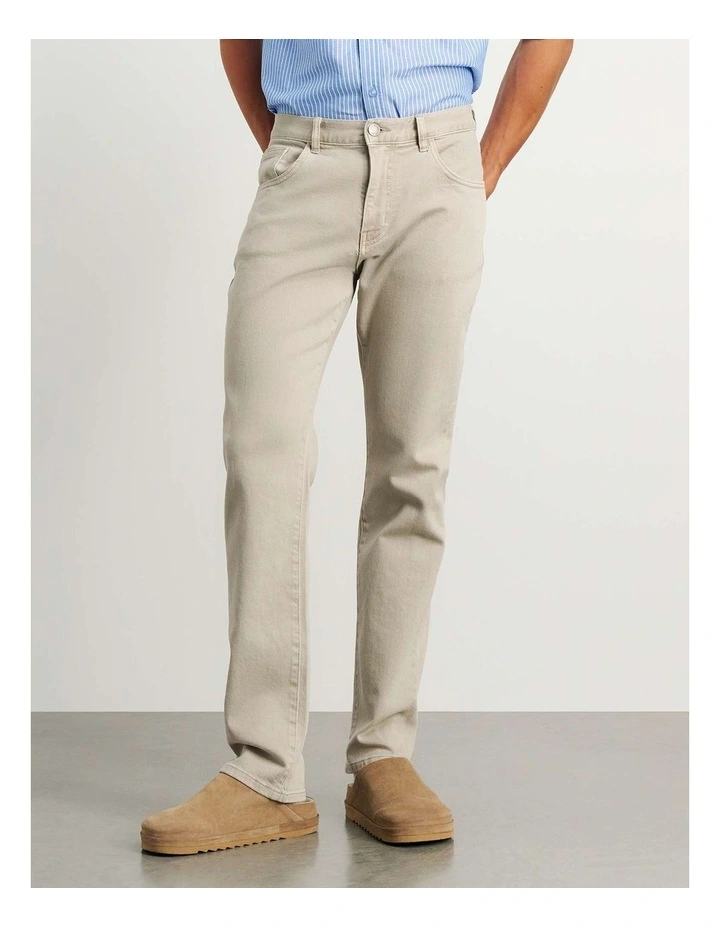 Flynn Garment Dye Jeans in Beige image 1