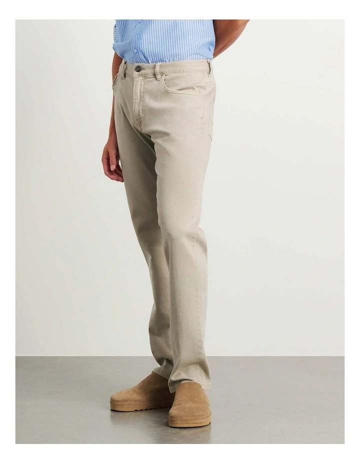 Flynn Garment Dye Jeans in Beige image 3