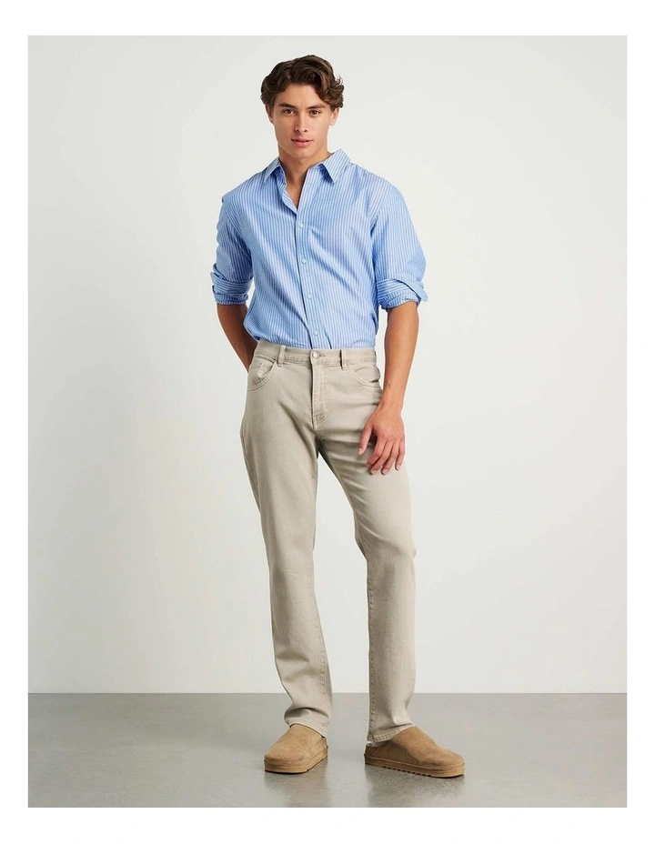 Flynn Garment Dye Jeans in Beige image 4