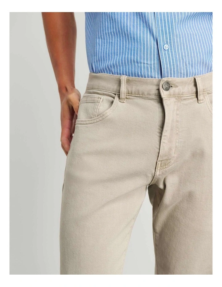 Flynn Garment Dye Jeans in Beige image 5