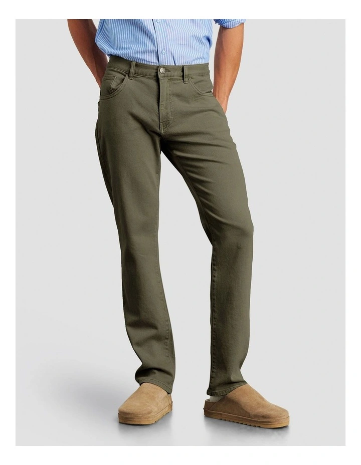 Flynn Garment Dye Jeans in Green image 1