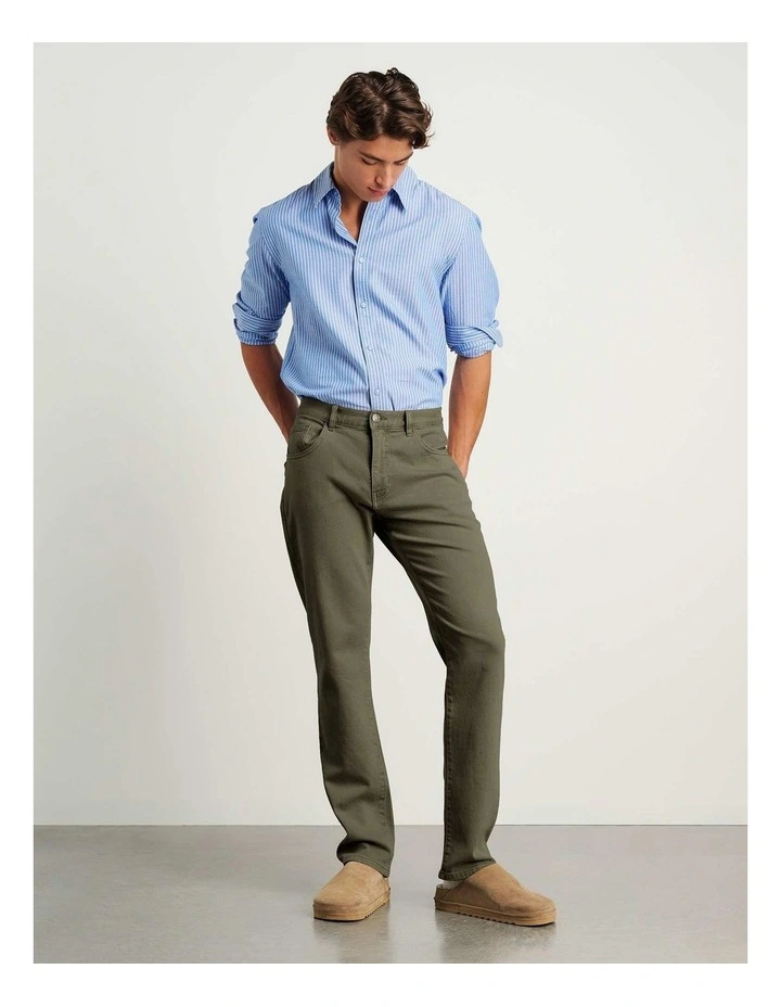 Flynn Garment Dye Jeans in Green image 1
