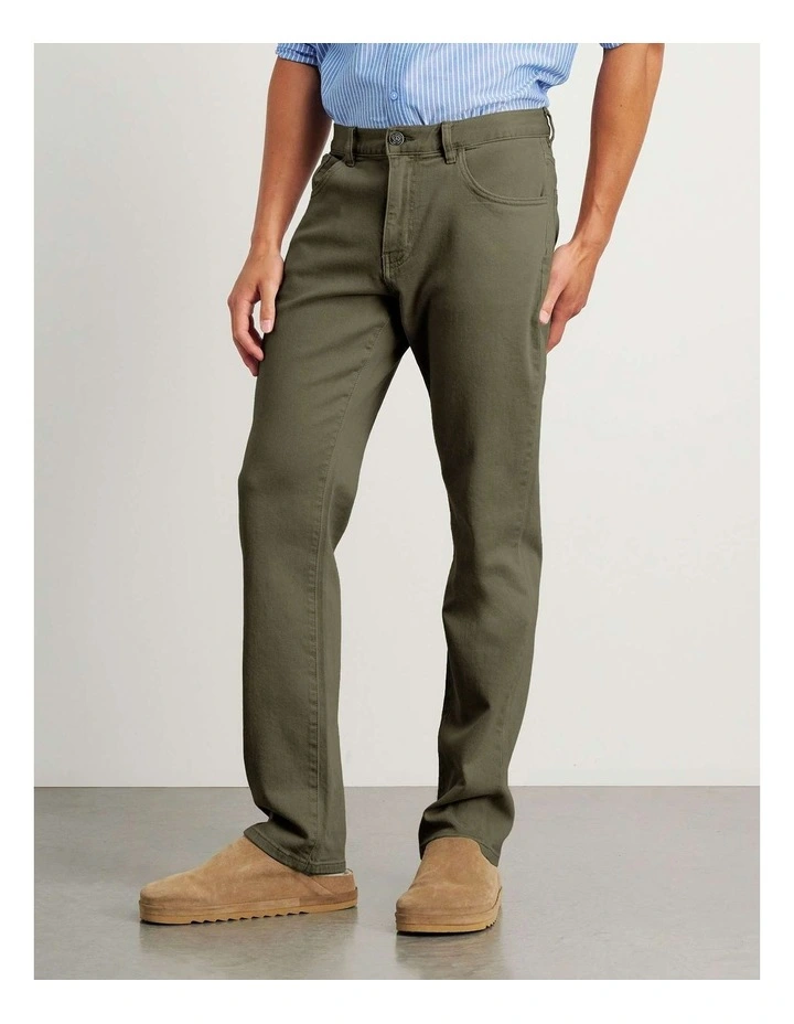 Flynn Garment Dye Jeans in Green image 3