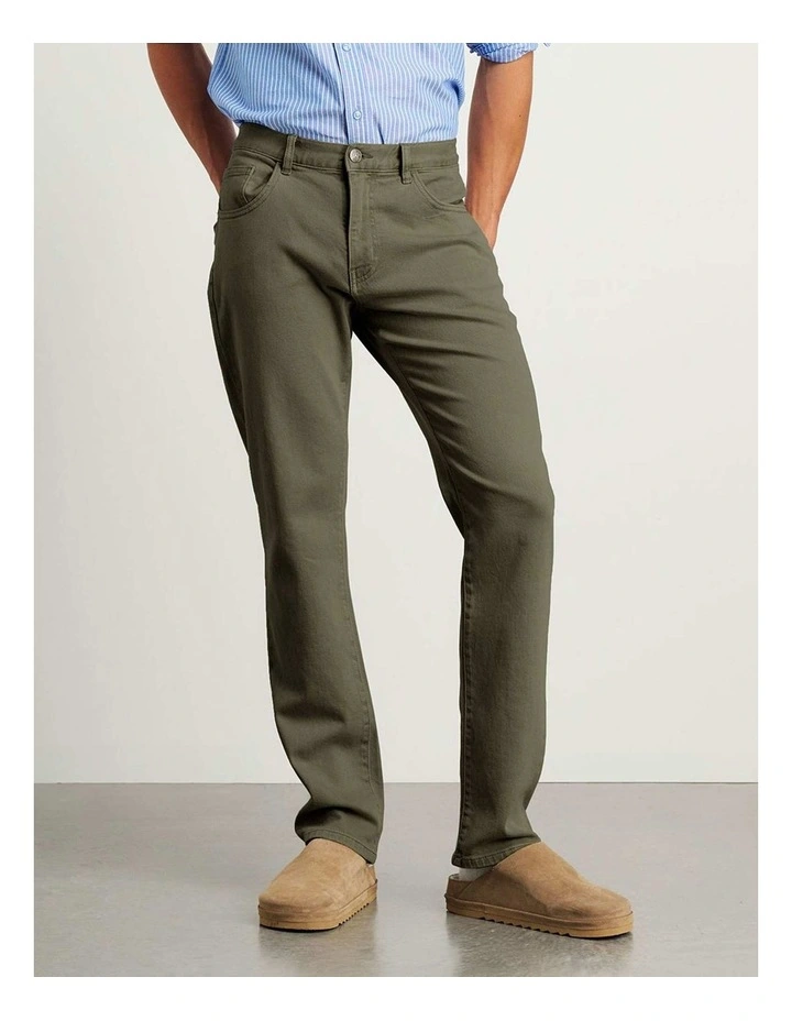 Flynn Garment Dye Jeans in Green image 4