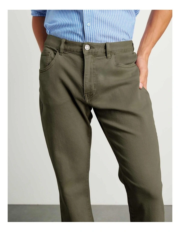 Flynn Garment Dye Jeans in Green image 5