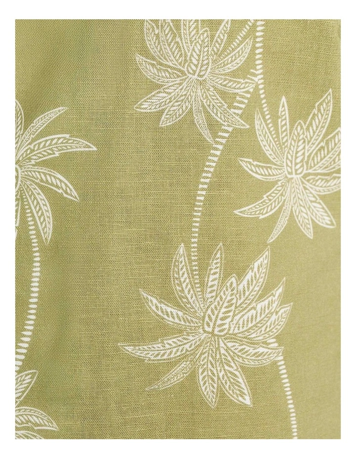 Andre Linen Cotton Print Shirt in Green image 7