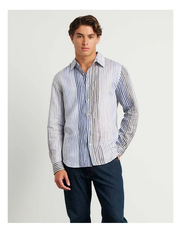 Cooper Paintly Stripe Shirt in Multi image 3