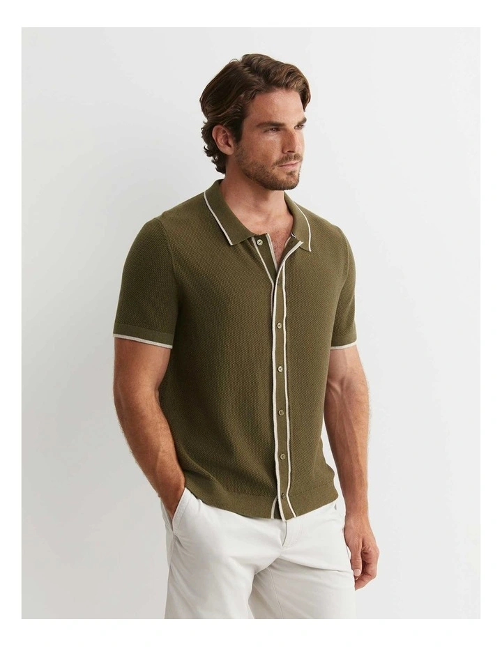Supple Short Sleeve Shirt in Khaki image 5