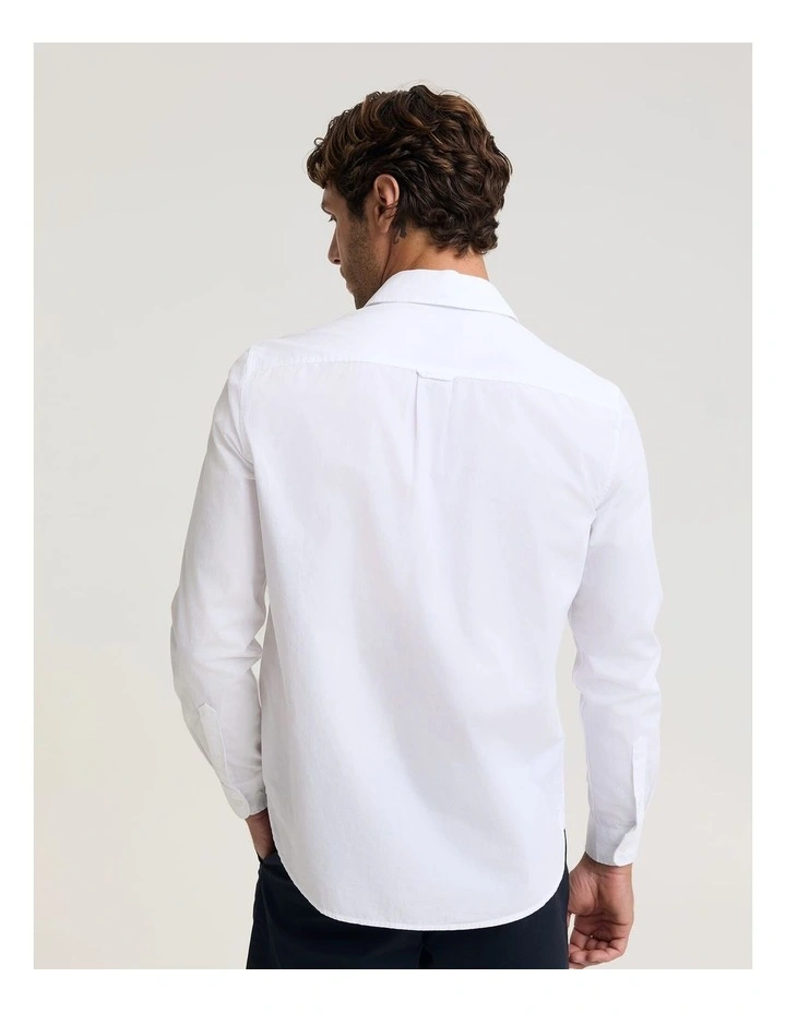 Oxford Long Sleeve Shirt in White image 2