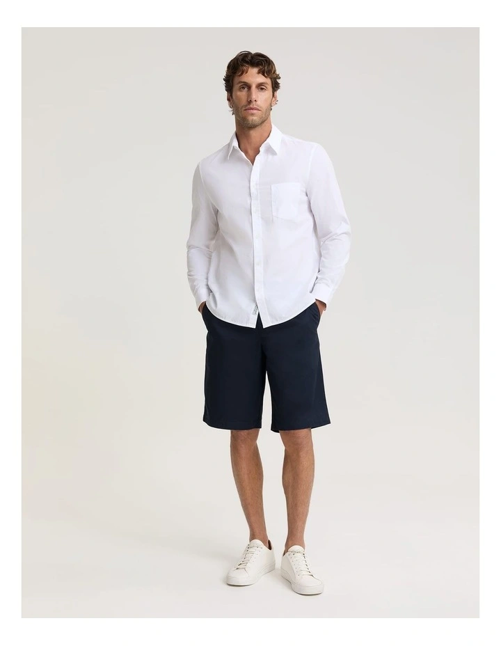 Oxford Long Sleeve Shirt in White image 3