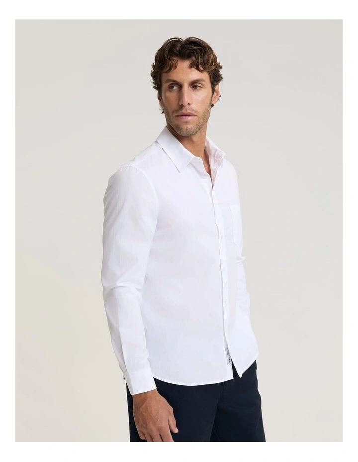 Oxford Long Sleeve Shirt in White image 4