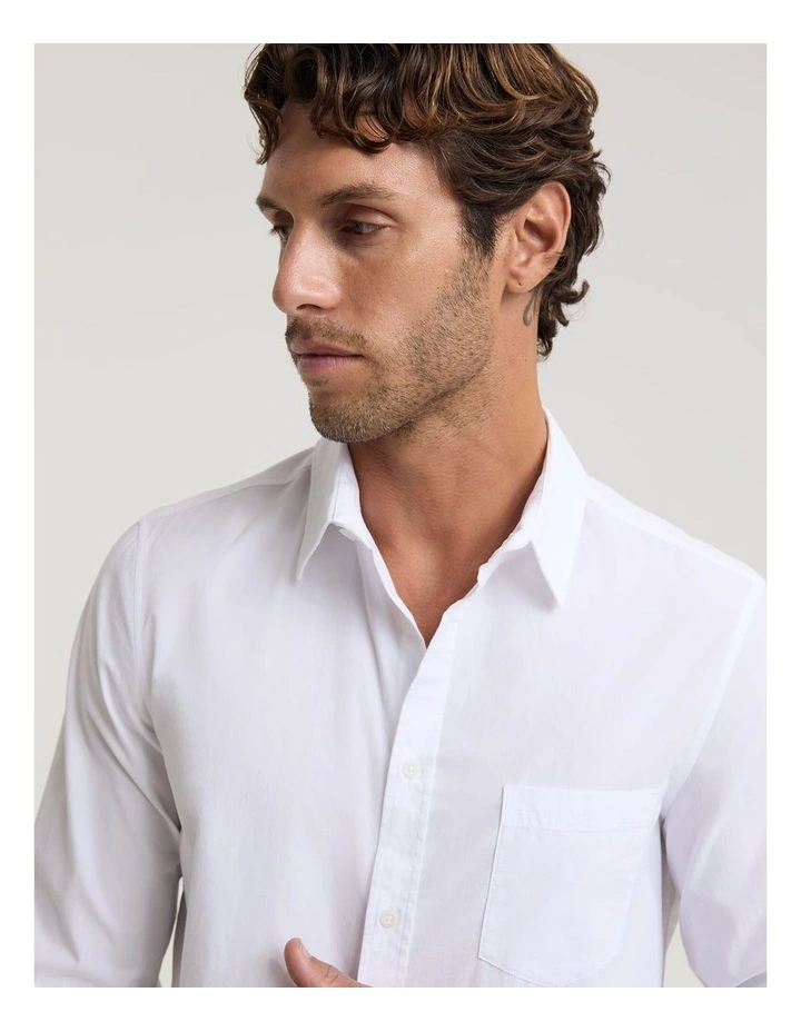Oxford Long Sleeve Shirt in White image 5