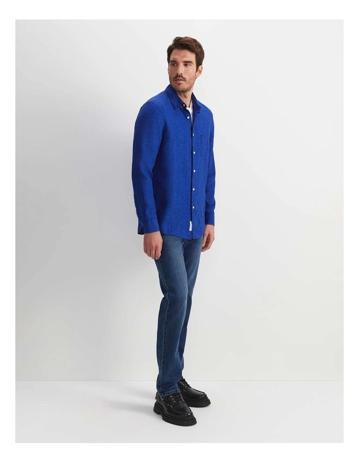 Linen Long Sleeve Delave Shirt image 3