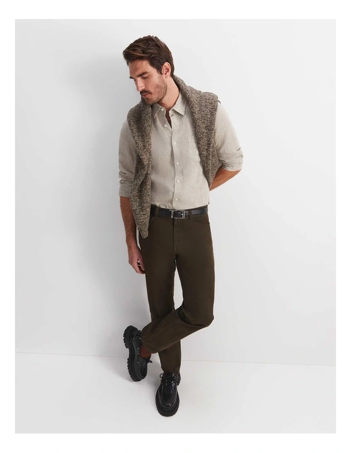 Long Sleeve Linen Yarn-Dyed Shirt image 2