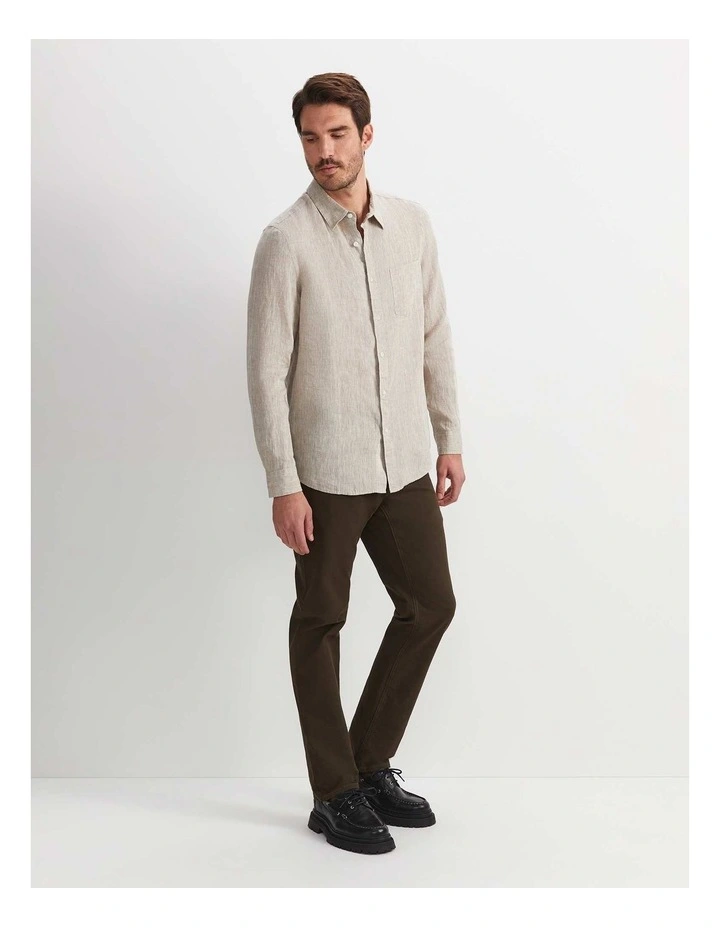 Long Sleeve Linen Yarn-Dyed Shirt image 3