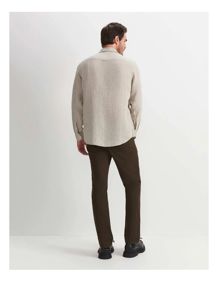 Long Sleeve Linen Yarn-Dyed Shirt image 4