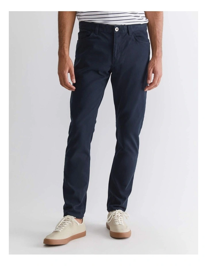 Tapered Bedford Jean in French Navy image 1